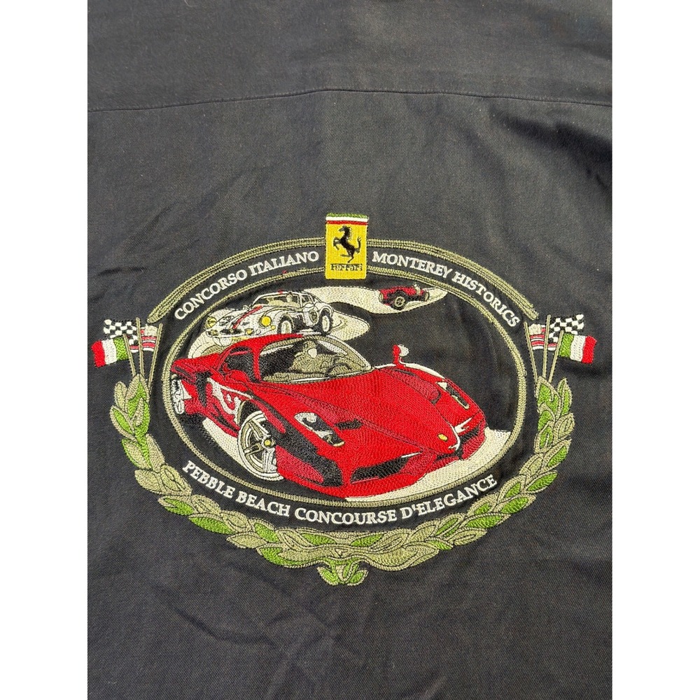 Nat Nast Ferrari Owners Club Silk Shirt Pebble Beach Concourse D'Elegance Mens M